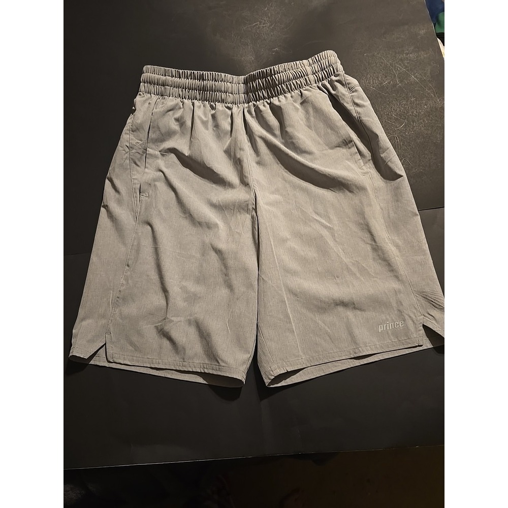 Prince Men's Tennis Match 9" Woven Tennis Short 2.0 Size Small Heather‎ Gray